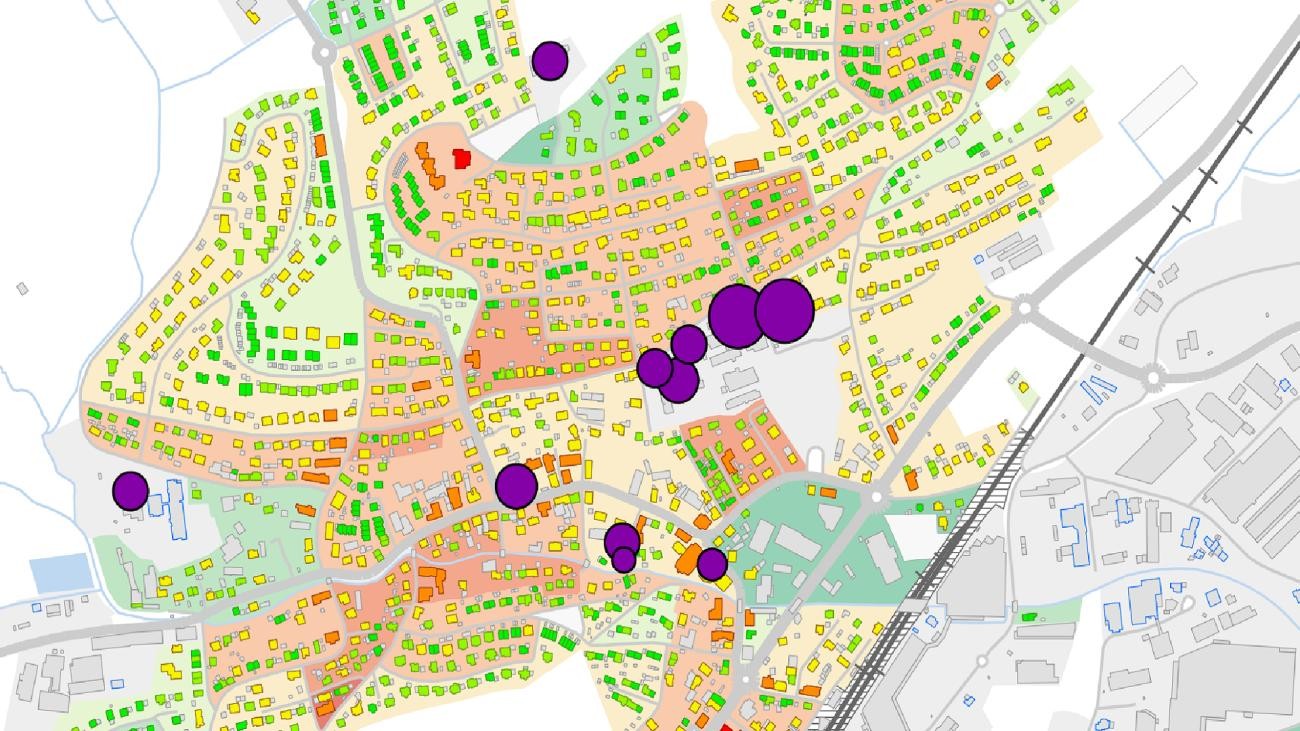 Ausschnitt Wärmekataster Erbach Ausschnitt Wärmekataster Erbach